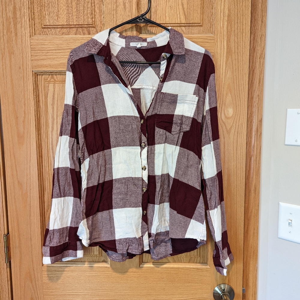 Maurices Maroon Flannel | S